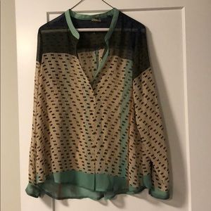 Sheer printed blouse